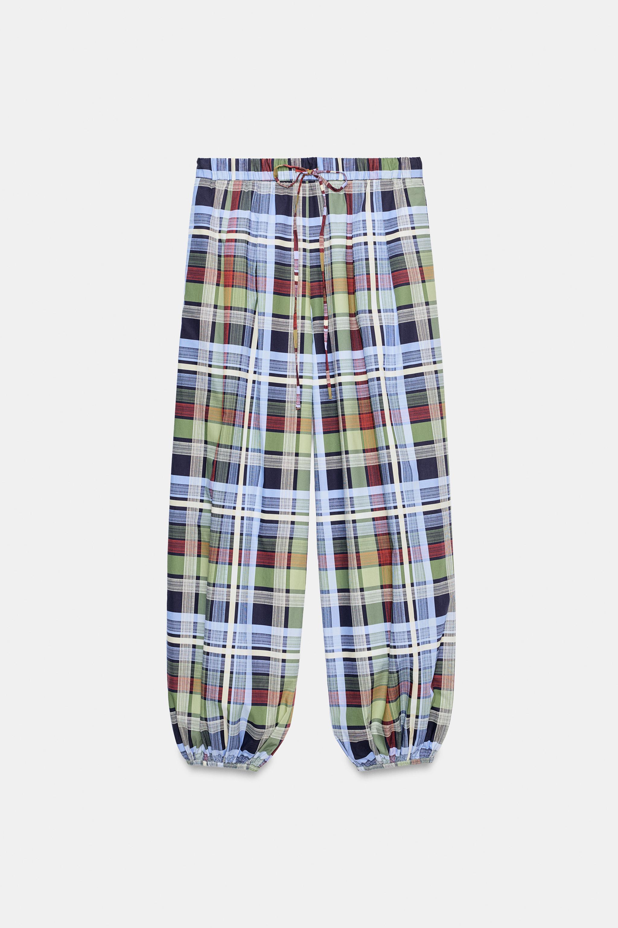 ZW COLLECTION PLAID BALLOON PANTS